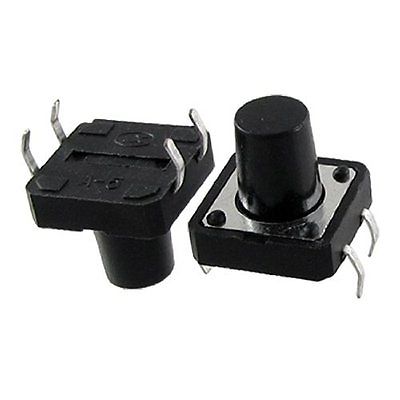 Tactile Switch Button (12mm square, 10mm tall) - (AD5262)