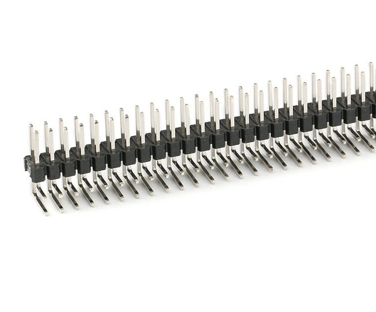 2x40 Pin 2.54mm Right Angle Double Row Pin Header - (AD22475)