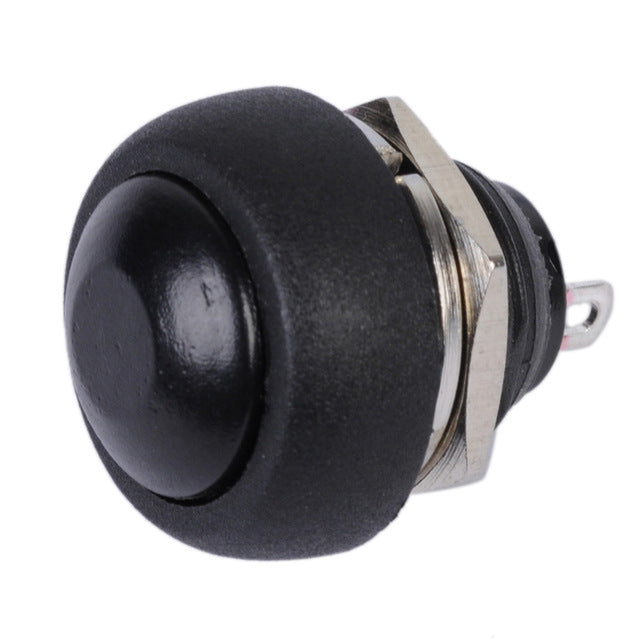 PBS-33B Black Waterproof Momentary Push Button Switch Round 12mm - (AD14766)