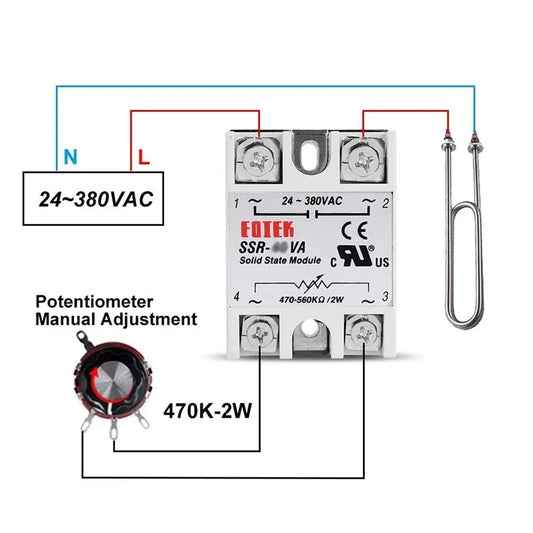 Fotek SSR-40 VA Solid State Relay with External Potentiometer (24 - 380VAC) - (AD12771)
