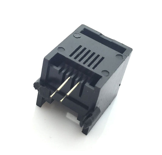 RJ11 4-Pin Vertical PCB Mounting Female Connector - (AD15638)