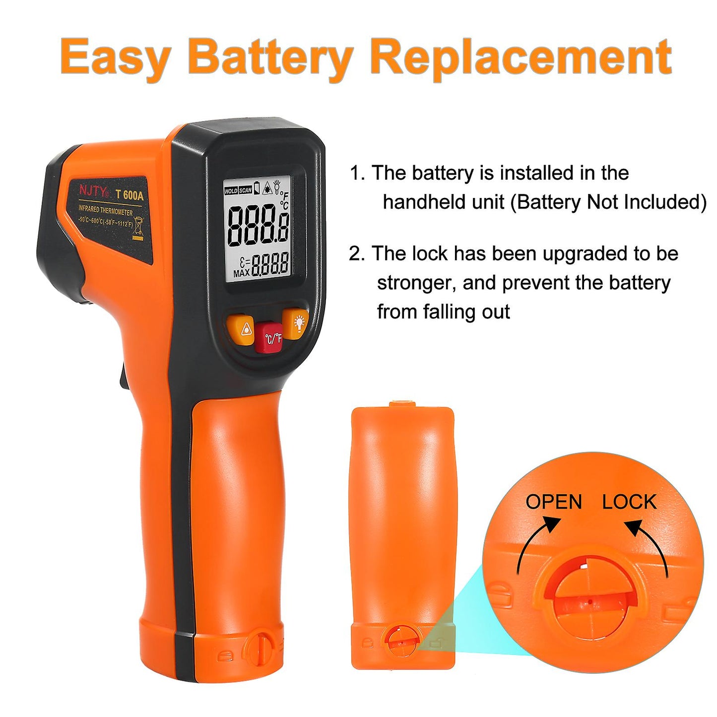 NJTY T600A Non-Contact Infrared Thermometer - (AD16446)