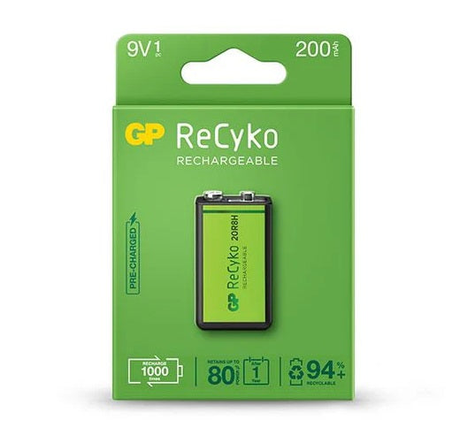 GP ReCyko Rechargeable Battery Ni-MH 9V @ 200mA - (AD20391)