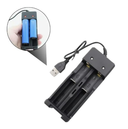 3.7V Dual Universal Rechargeable Battery USB Charger For 18650 - (AD23872)