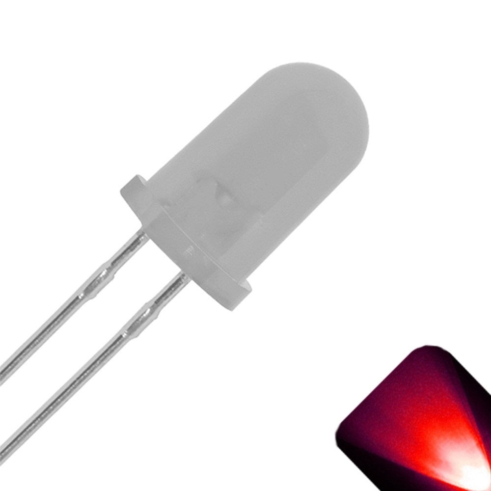 5mm Diffused Red LED (White Diffused Lens) - (AD26227)