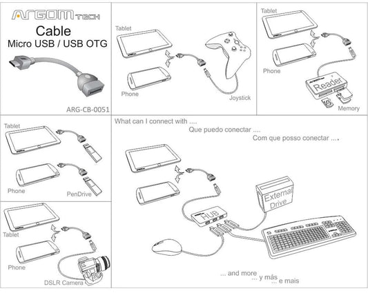 ARG-CB-0051 Argom Cable Adapter Micro USB to OTG USB - (AD28921)