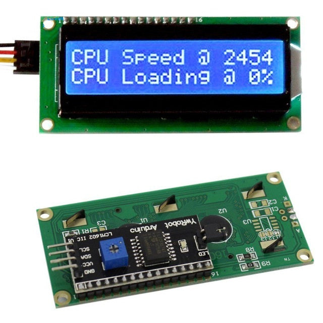 Blue Display 16x2 w/ Serial Interface - (AD30797)