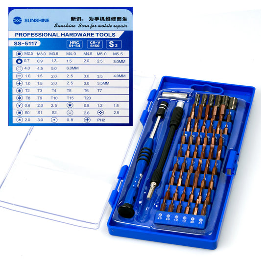 SS-5117 Sunshine Tool Kit - Screwdriver and Bit Set 58 in 1 - (AD31421)