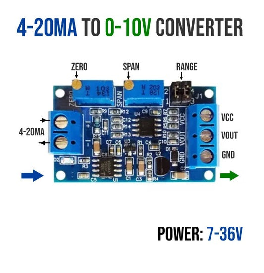 Current to Voltage Converter Module (4-20mA to 0-10V) - (AD31425)