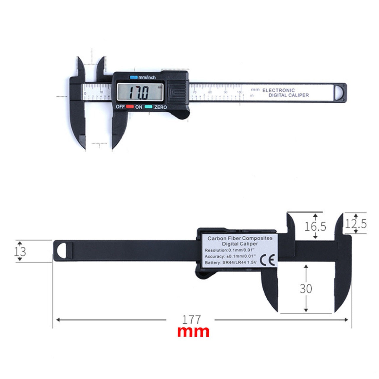 6'' Digital Caliper Carbon Fiber - (AD31432)