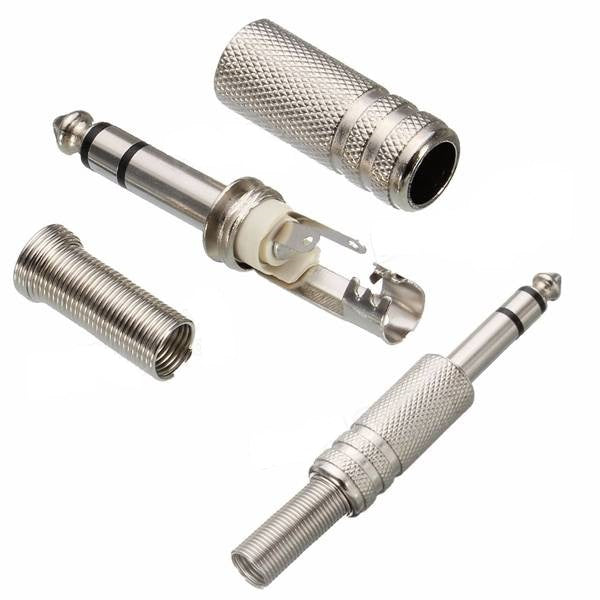 6.35mm 1/4" Stereo Metal Plug with Spring - (AD31502)