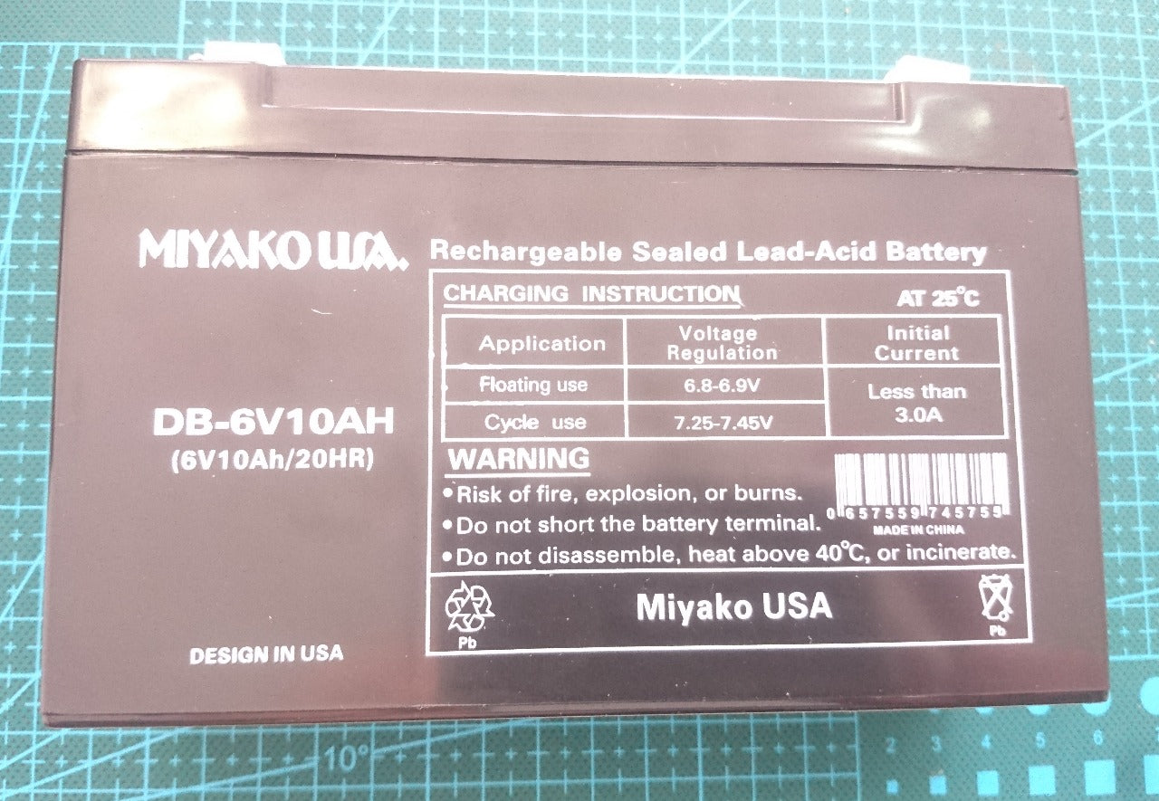 DB-6V10AH Miyako Rechargeable Battery 6V @ 10Ah - (AD31978)