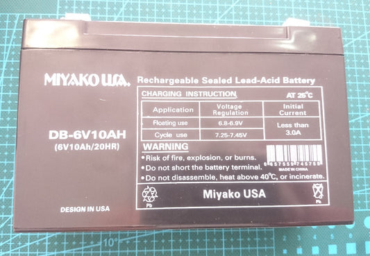 DB-6V10AH Miyako Rechargeable Battery 6V @ 10Ah - (AD31978)