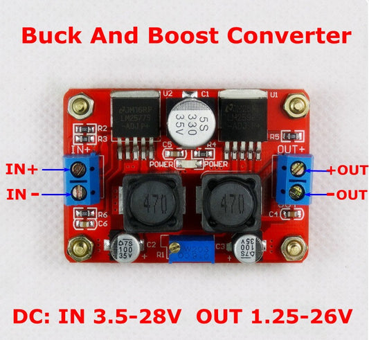 LM2577S - LM2596S Buck-Boost DC-DC Adjustable Step Up-Down Converter v2 - (AD33547)