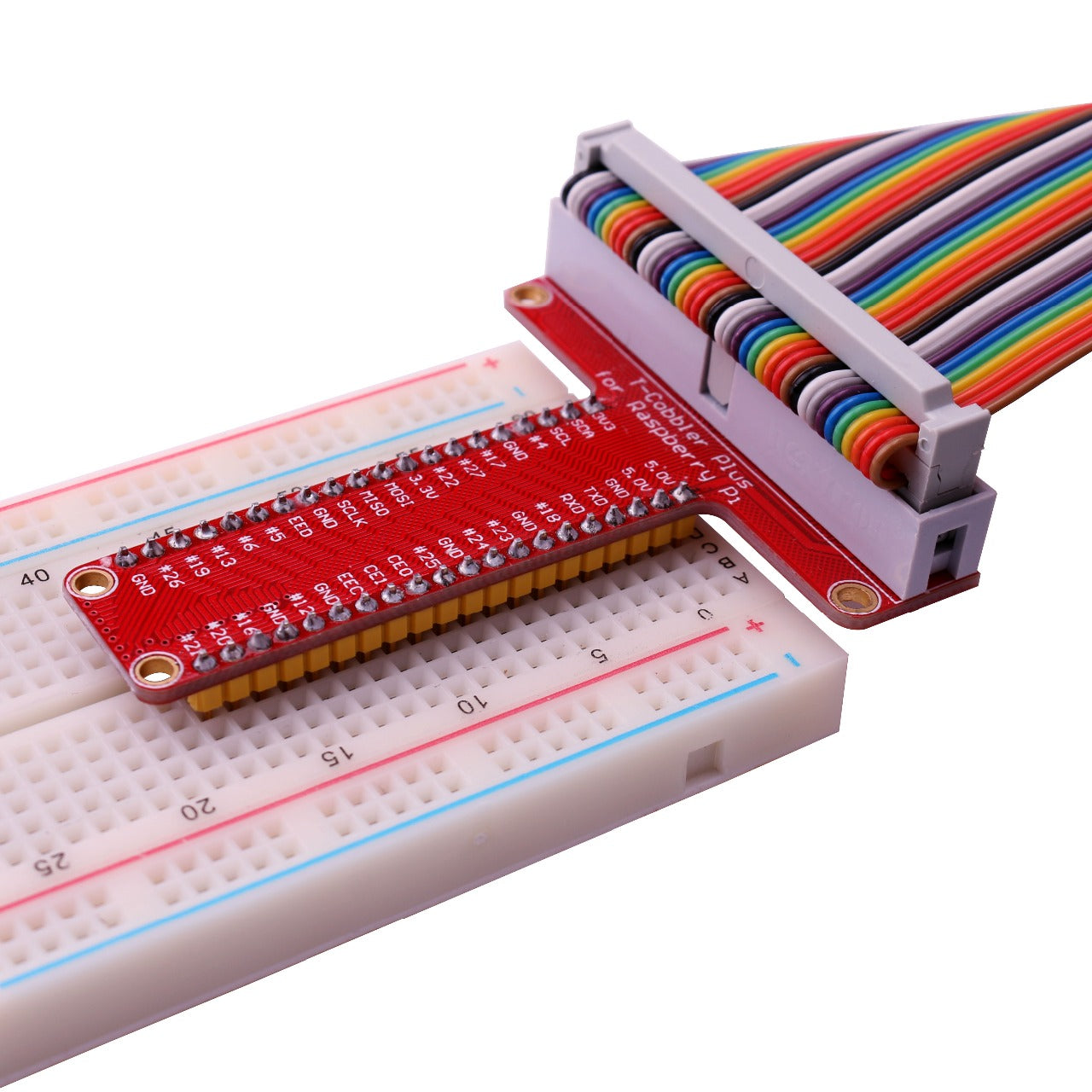 T-Shaped Breakout Expansion Board + 40Pin GPIO Cable for Raspberry Pi - (AD33954)