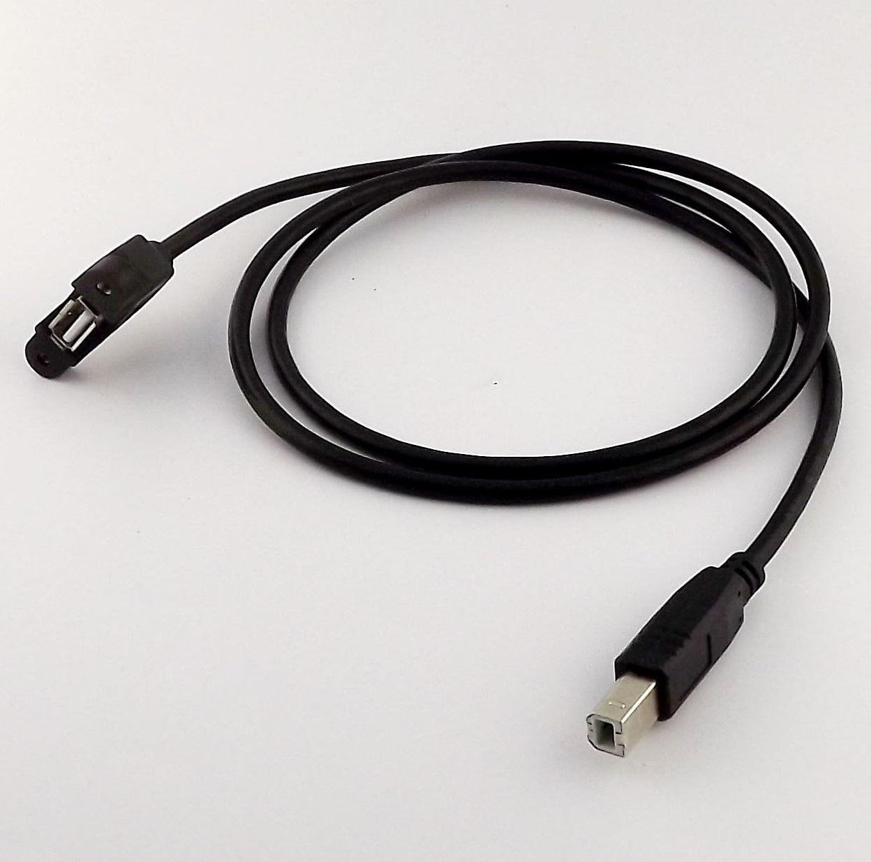 A Female Socket Panel Mount To USB B Male Plug Extension Cable (3 Ft.) - (AD37808)