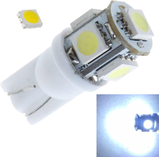 T10 5-SMD White 1W LED Light 12VDC - (AD38749)
