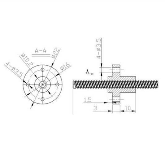 T8 Brass Nut - (AD41018)