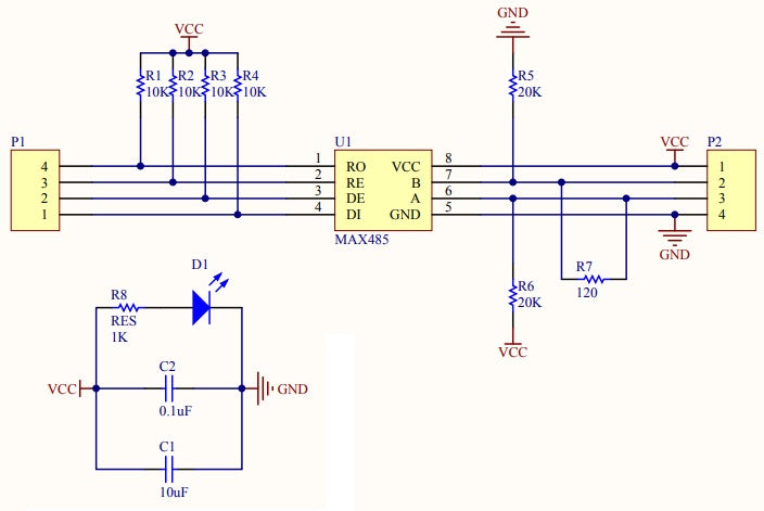 TTL to RS-485 MAX485 Converter Module - (AD43185)