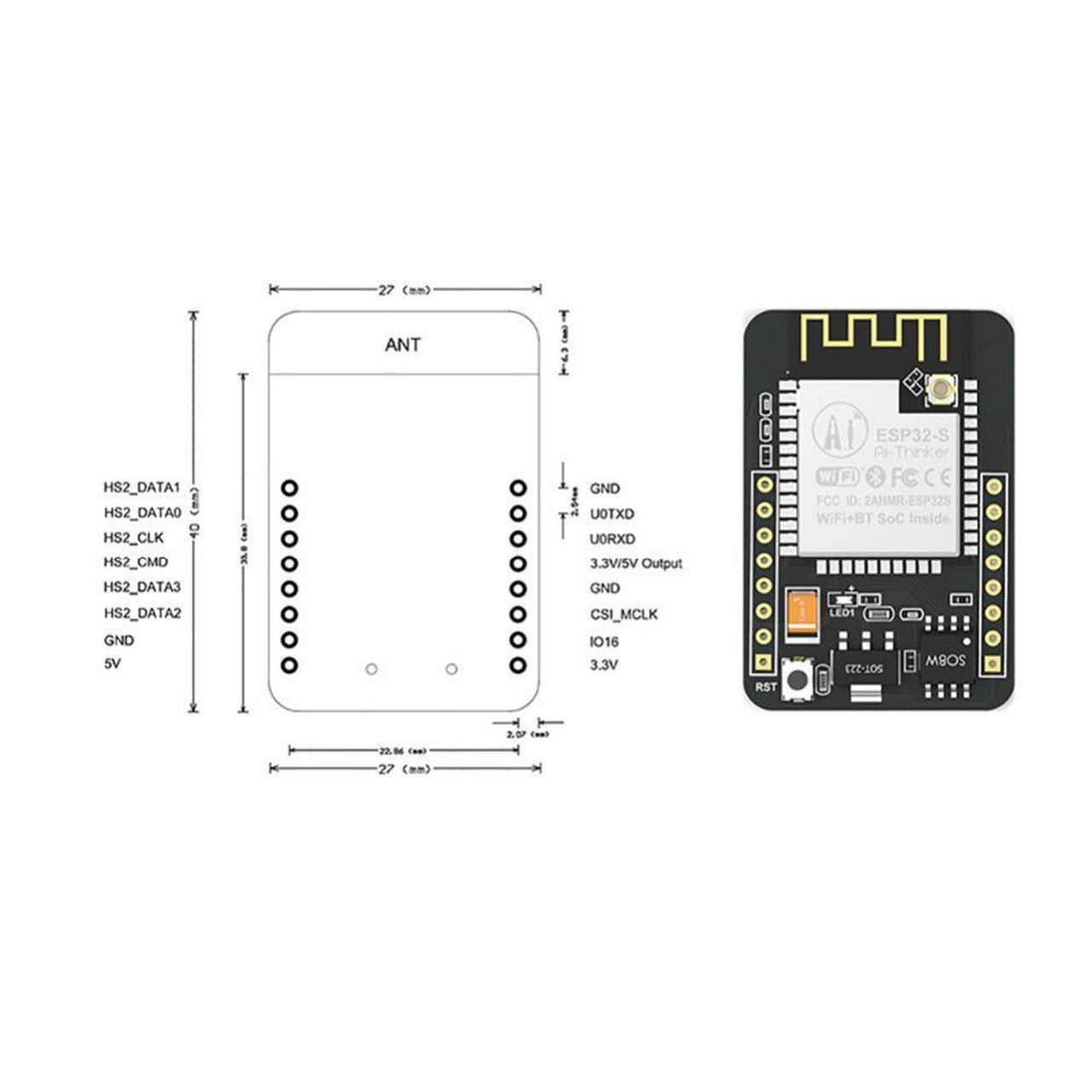 OV2640 ESP32-CAM Board 2MP - (AD45319)