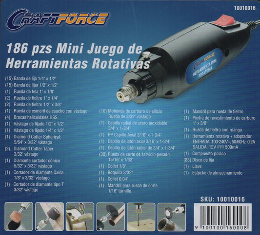 186 PCS Craft Force Herramienta Mini Rotativa - (AD49048)