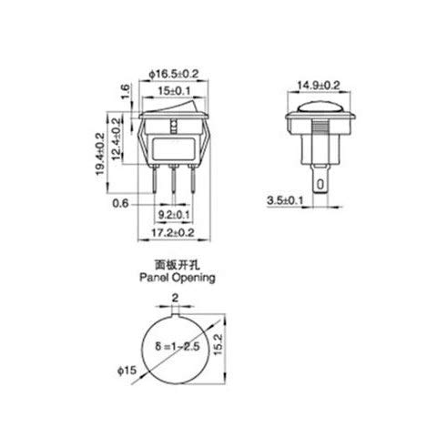 3 Pin Round SPST ON-OFF Rocker Switch GREEN - (AD51112)