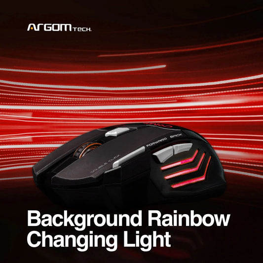 ARG-MS-2042BK Argom Combat Gaming Wired USB Mouse MS42 - (AD51286)