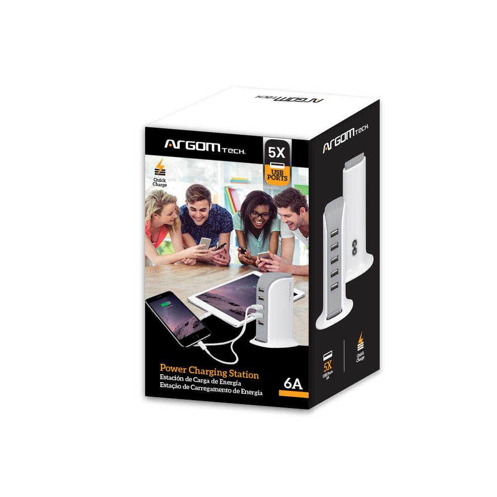 ARG-AC-0119WT Charging Station 5-USB Ports 6A - (AD52656)