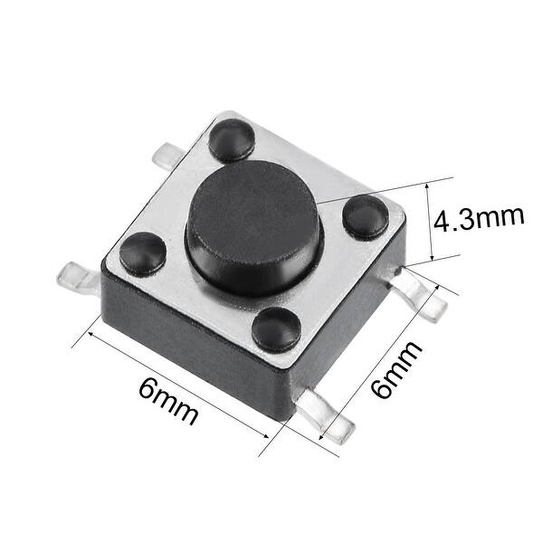 6x6x4.3mm (SMD) Miniature Push Button 4-Pin N.O. - (AD54155)