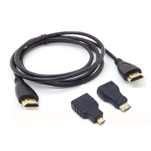 3 in 1 HDMI to Mini HDMI + Micro HDMI Adapter Cable - (AD54667)