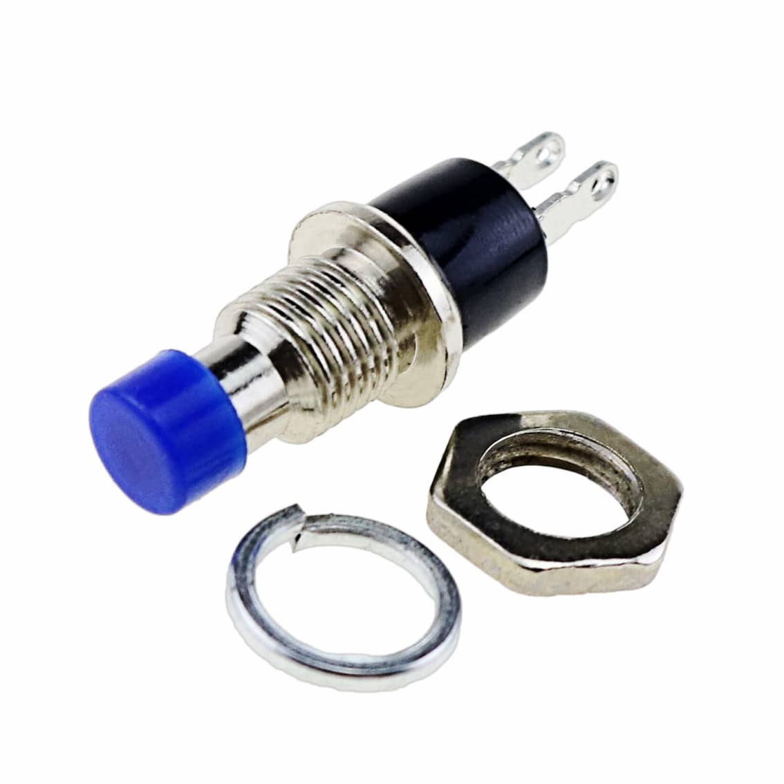 PBS-105 Blue Knob Push Button Momentary Panel Mount SPST-NO - (AD56645)