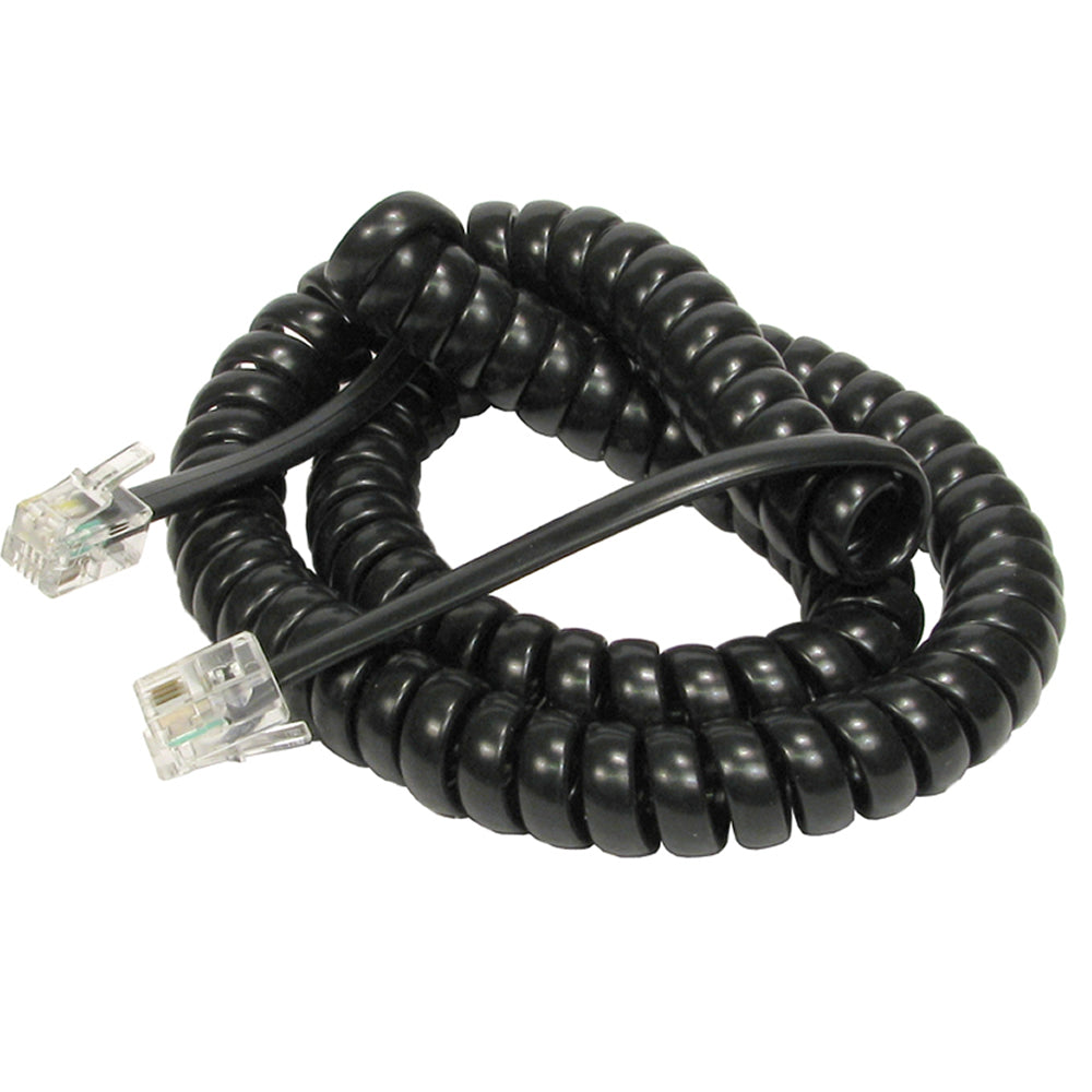 KR-209-7BK Miyako Spiral Phone Cord (7 Ft.) - (AD60919)