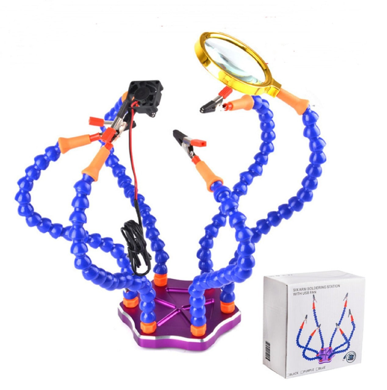 Soldering Work Station 6 Flexible Arms with Alligator Clip - (AD61548)