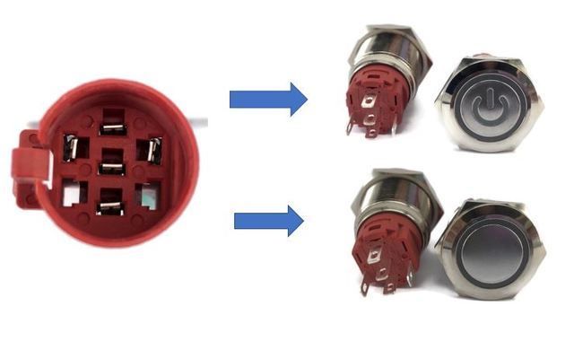19mm Socket Adapter For Push Button Switch 5 Wires - (AD63062)
