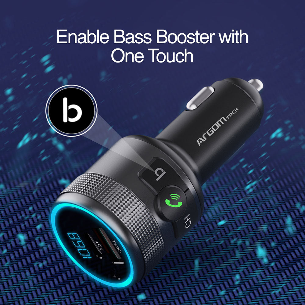 ARG-AC-0343BK Argom BT Hands Free Car Kit With Dual Fast Charging Ports - (AD64832)