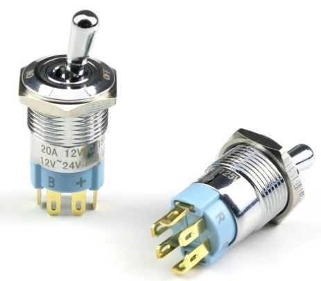 Illuminated Toggle Switch ON-OFF SPST Tri-Color Red - Green - Blue LED - (AD66053)