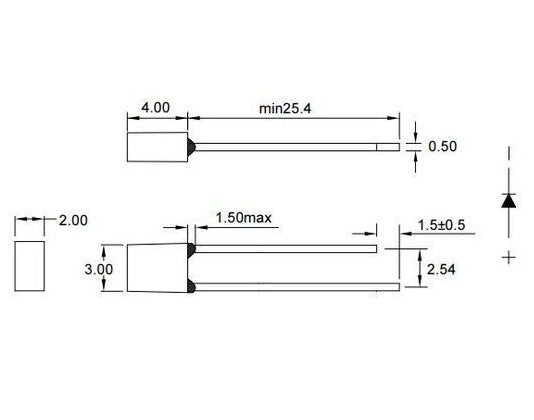 LED Rectangular White 2x3mm - (AD66246)