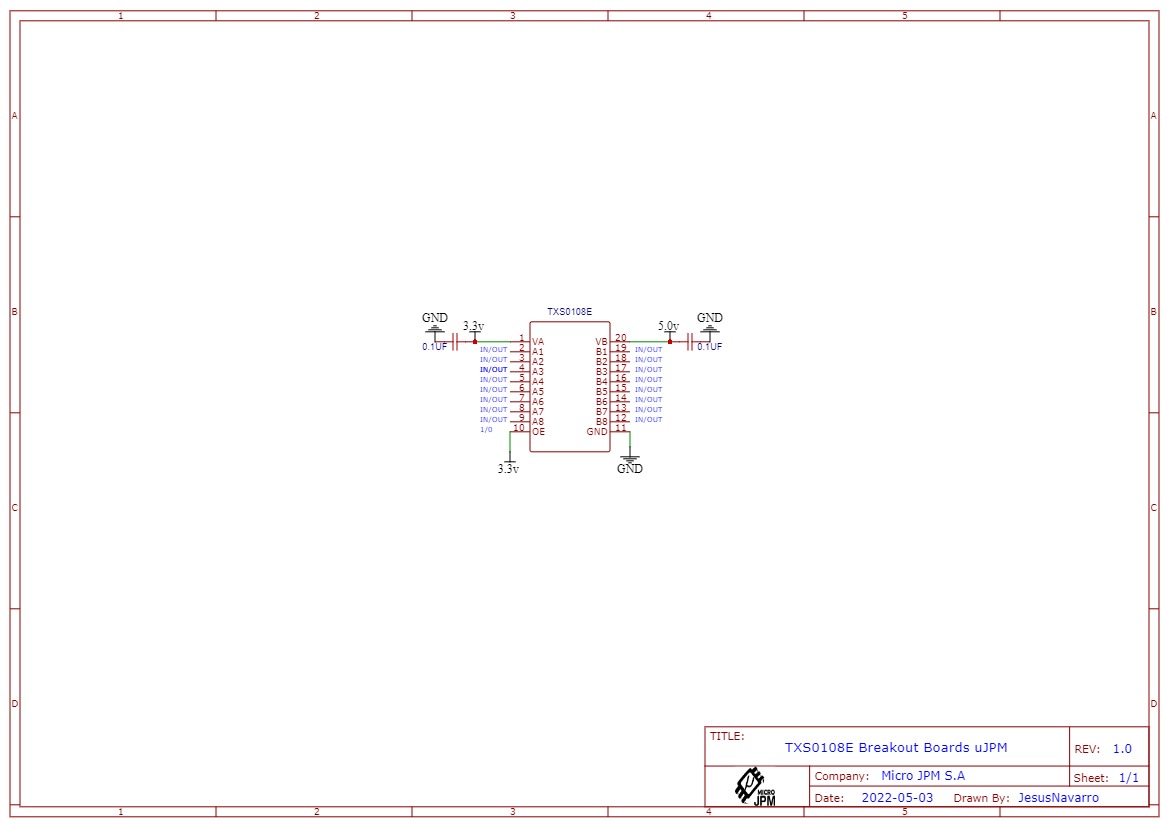 uJPM TXS0108E 8-Channel Logic Level Bi-Directional Converter - (AD67040)