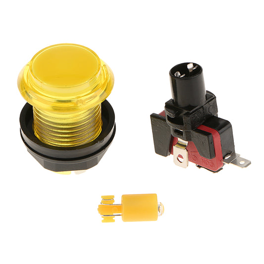 32mm Yellow Arcade Button LED Light 12V - (AD68389)