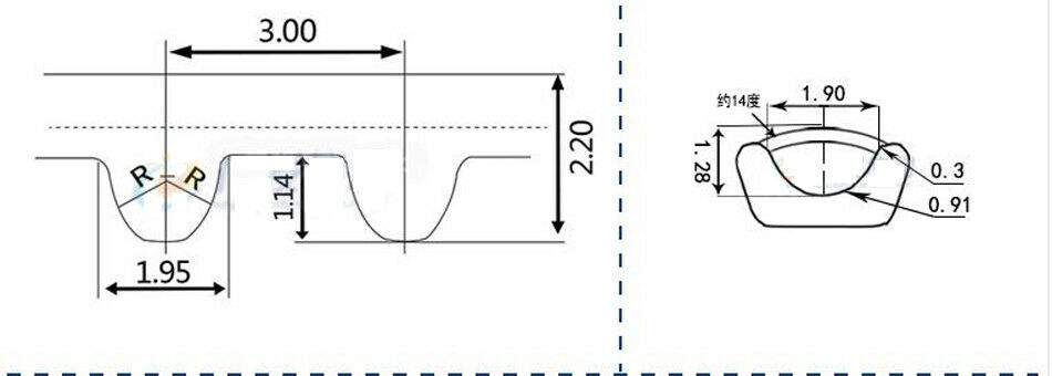HTD Synchronous Belt Timing Pulley 15mm Width (1 Meter) - (AD68918)
