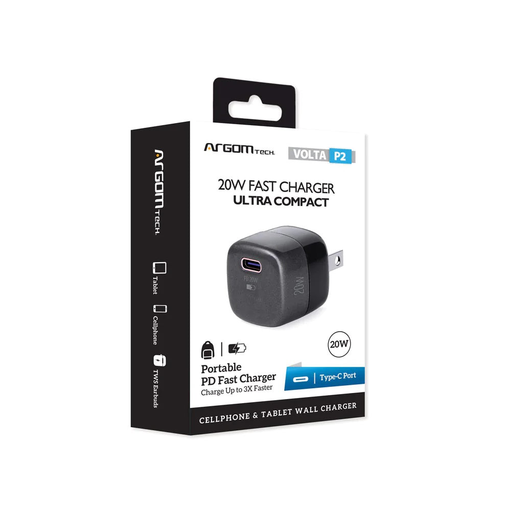 ARG-AC-0120BK Argom Volta P2 Nano Pro 20W PD Type-C Wall Charger - (AD71732)