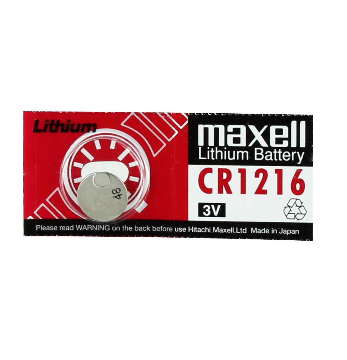 CR1216 Maxell Coin Cell Battery - 12mm - (AD73148)