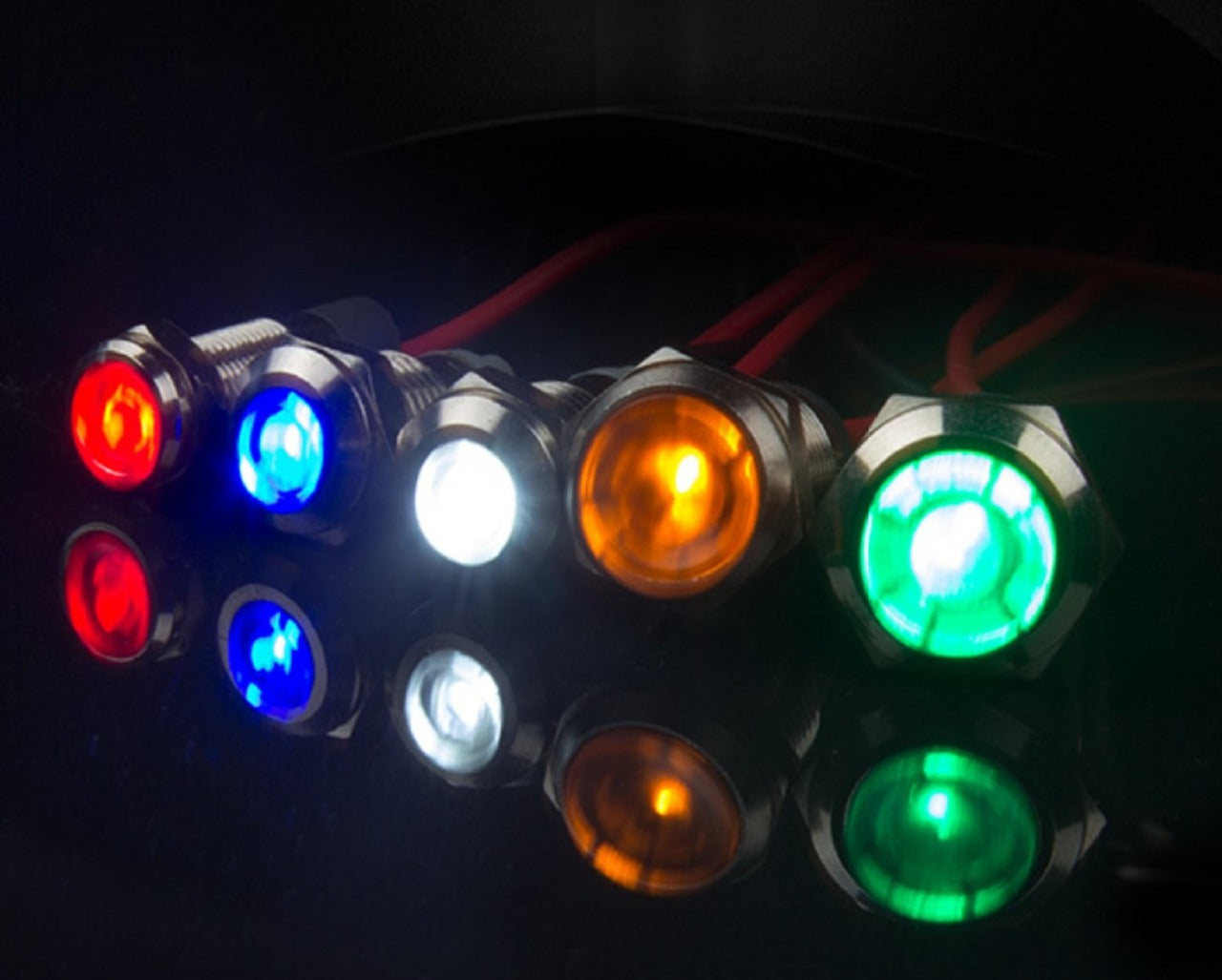 6mm Red LED Metal Indicator Signal Light Waterproof 110-220V - (AD73572)