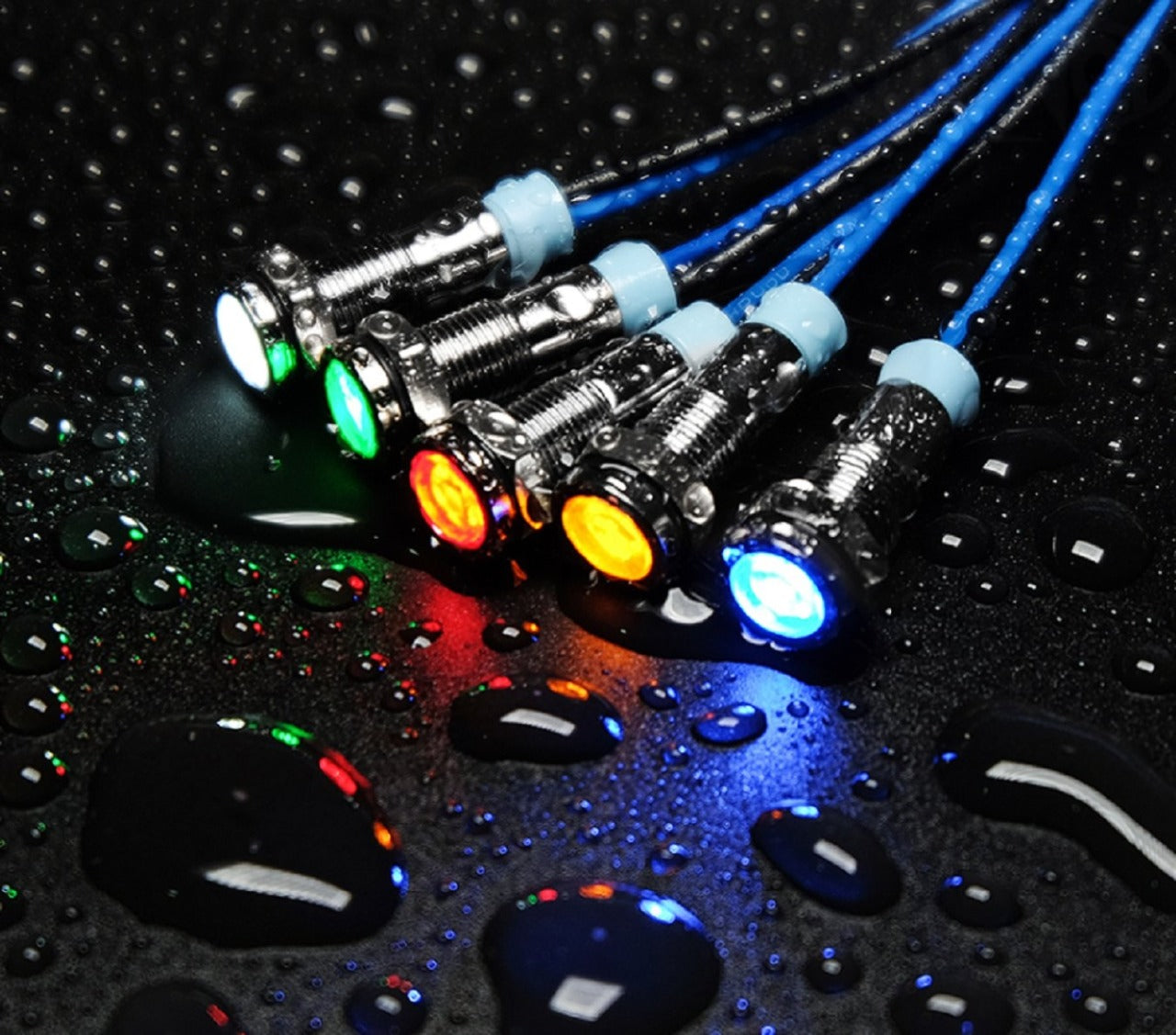 6mm Red LED Metal Indicator Signal Light Waterproof 110-220V - (AD73572)