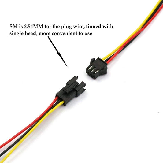 JST-SM 2.54mm 3-Pin Connector Plug Female & Male with Wires Cables - (AD73708)