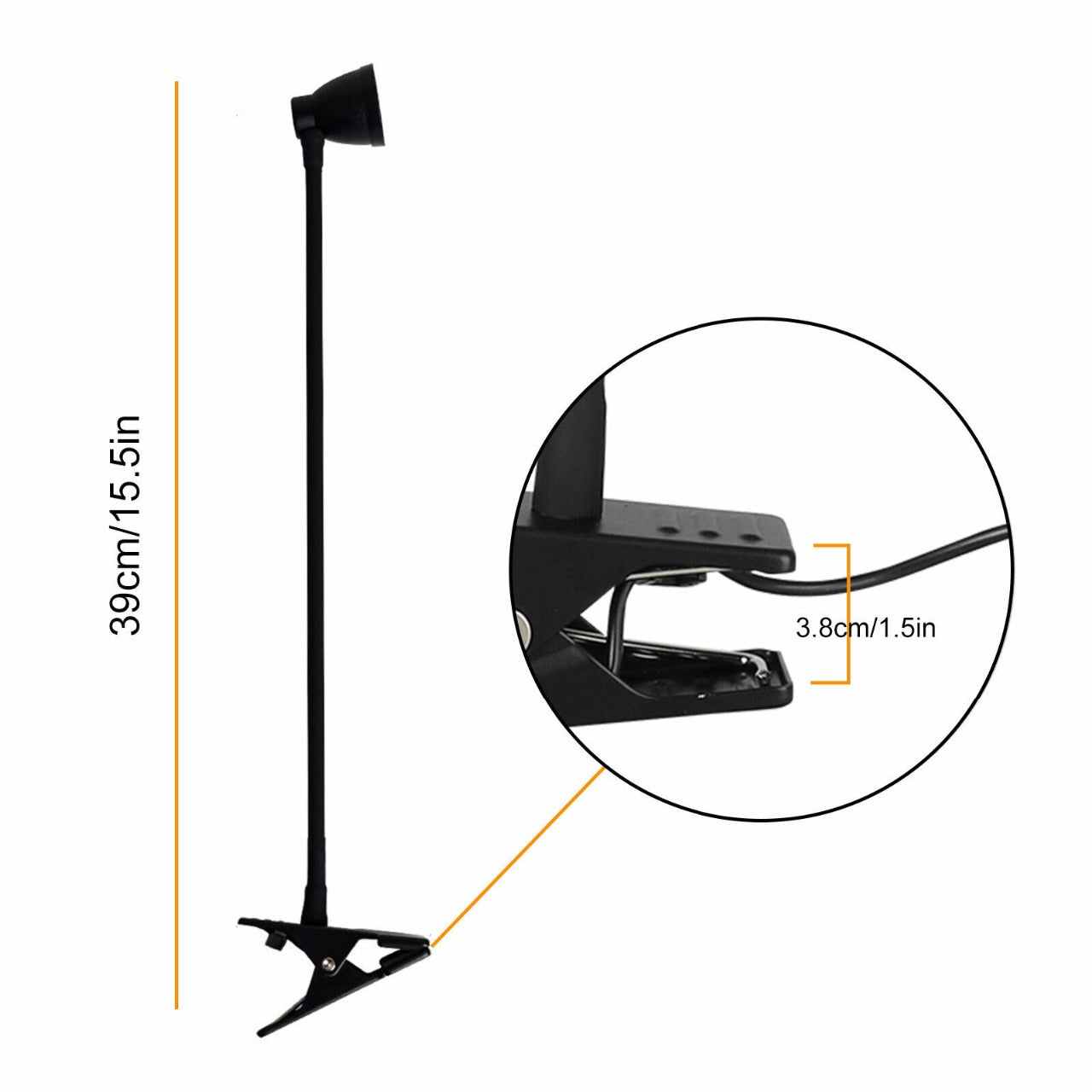 USB Flexible Reading LED Lamp Clip 5V @ 3W - (AD74734)