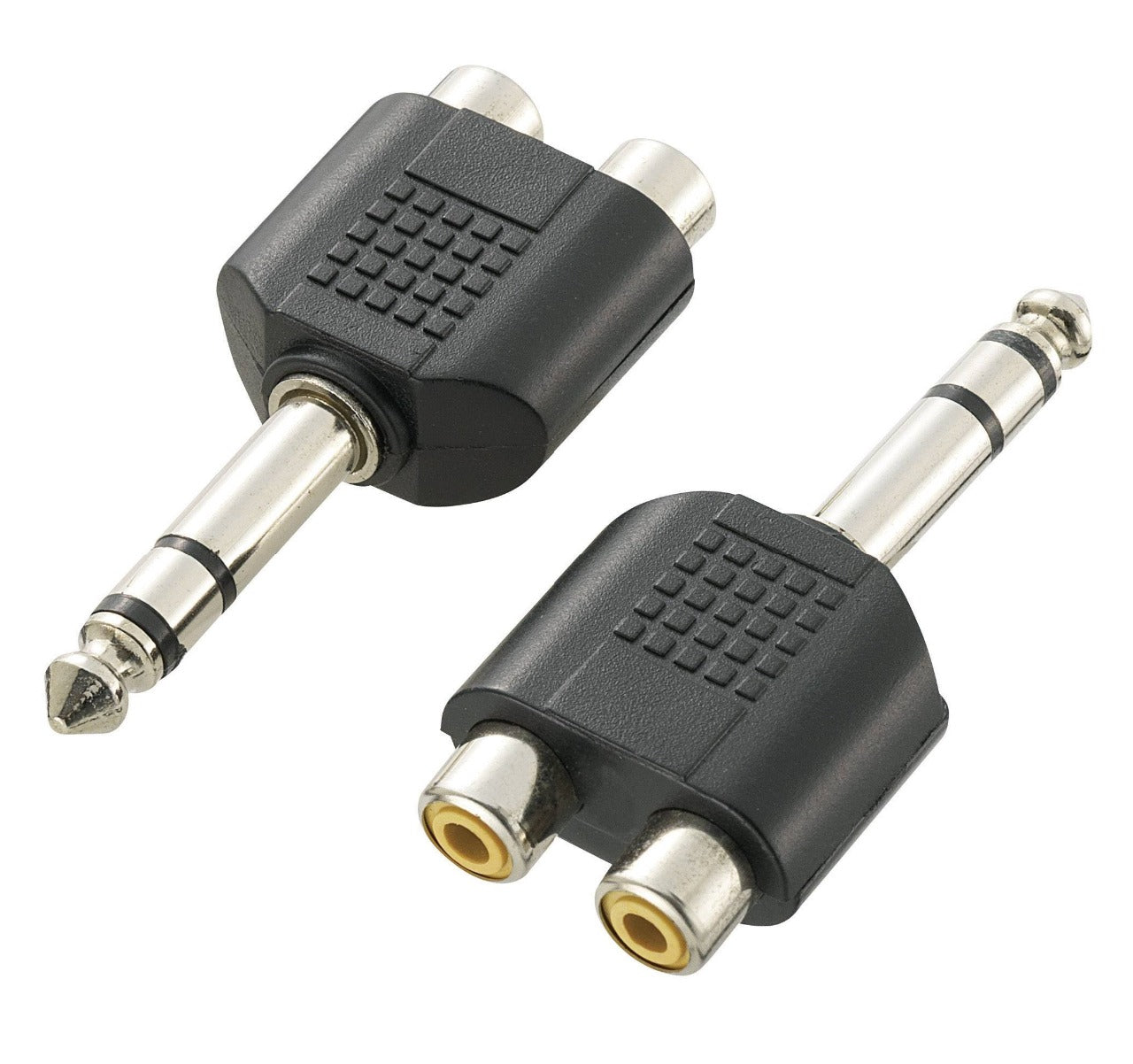 P-254 Miyako 6.35mm Plug Stereo to Dual RCA Jack Adapter - (AD77376)