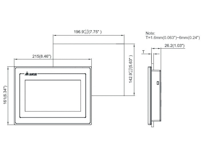 DOP-107WV Delta HMI Touch Screen 7'' with Ethernet - (AD78741)