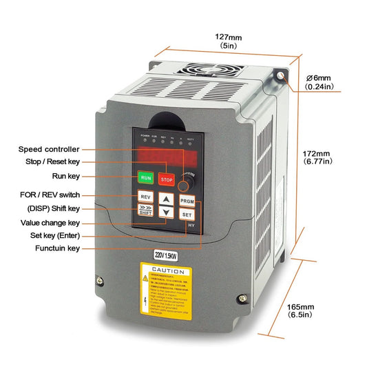 VFD Single to 3 Phase Variable Frequency Drive 2.2kW 110V - (AD78991)