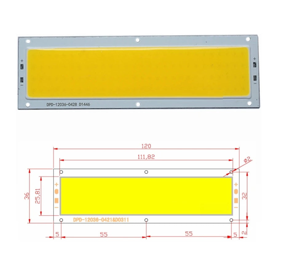 10W LED COB Light 12VDC (120x36mm) - (AD79319)